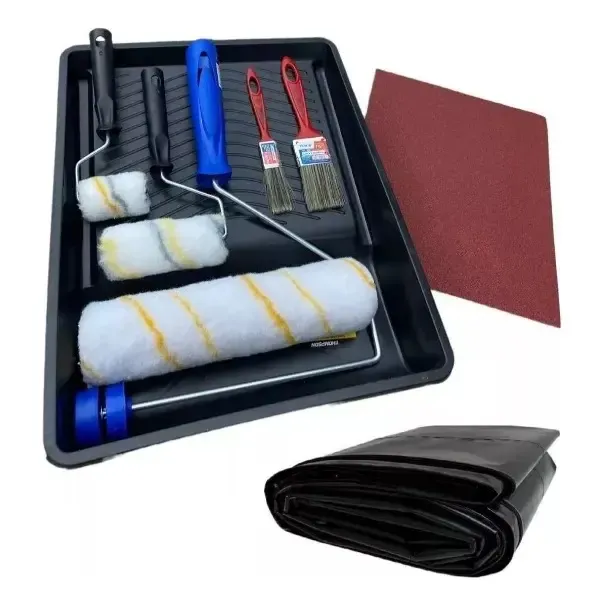 Kit Pintura De Parede Rolo Lã Lixa E Pincel Lona Com 13 Pçs Multimarcas