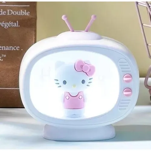 Cinnamoroll Hello Kitty Lámpara Tocador Miniso Night Light Color De La Estructura Blanco Color De La Pantalla Amarillo