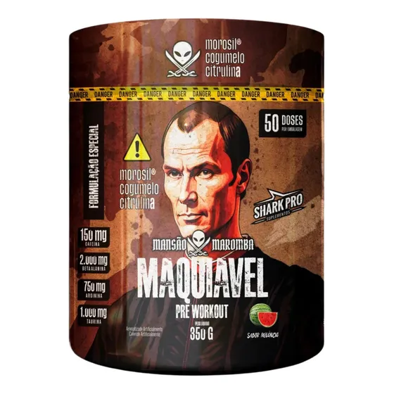 Maquiavel Pré Treino Pote 350g Shark Pro Sabor Melancia