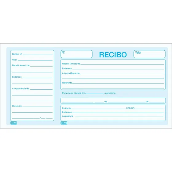 Kit 10 Blocos Recibo Comercial Com Canhoto 50 Folhas Tilibra