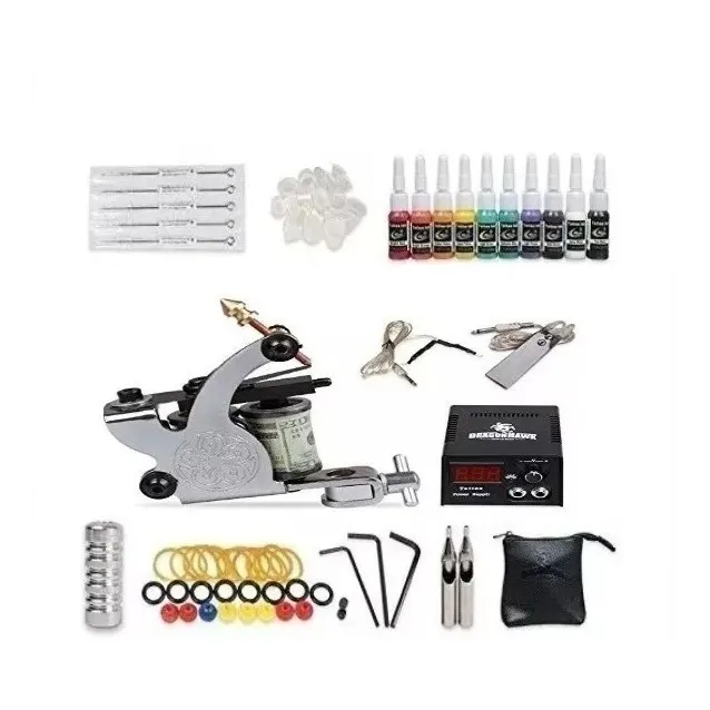 Combo Kit Completo De Tatuaje Fuente Maquinas Tattoo Etc 1.2