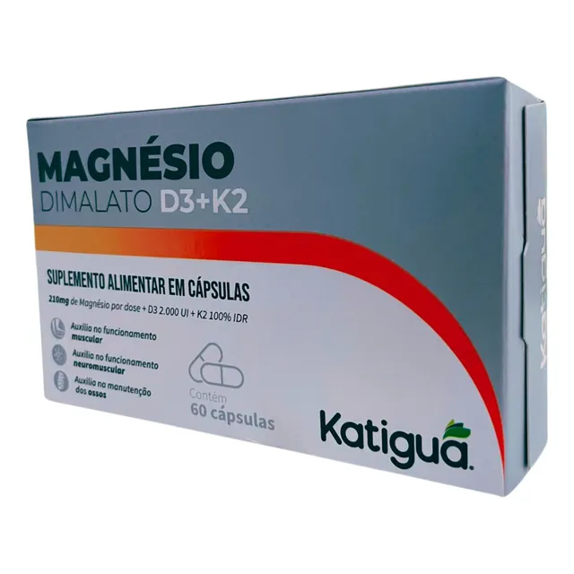 Magnesio Dimalato D3 + K2 - 60 Cápsulas - Katiguá