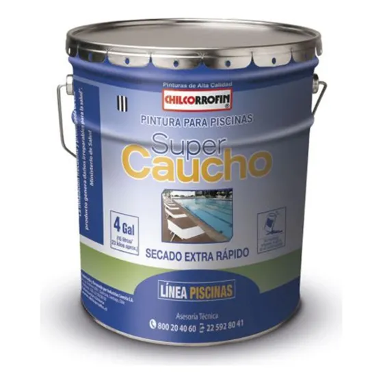 Pintura Para Piscinas Azul Tahití Super Caucho Chilcorrofin