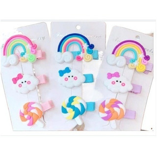 Set 3 Clips Cabello Niñas Arcoiris Broches Pinza Ropa Bebé Set 3 Clips Cabello Niñas Arcoiris Broches Pinza Ropa Bebé