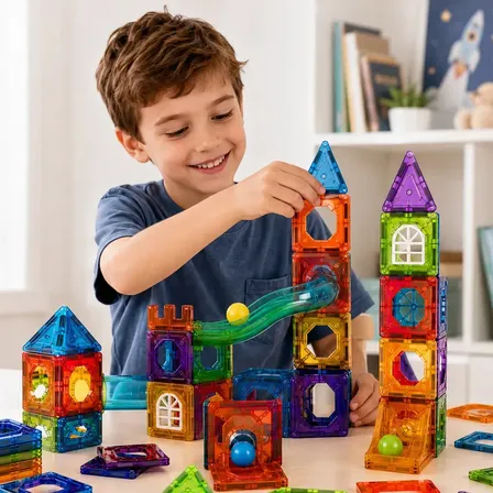 Bloco Montar Magnético 158 Pçs Stem Desenvolvimento Infantil - 158