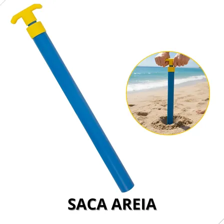 Saca Areia Praia Furador Guarda-sol Pressão Azul Verão Topo! Azul Único