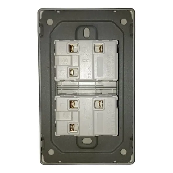 Kit 5 Pz Contacto Duplex Doble Escalera Plateado 