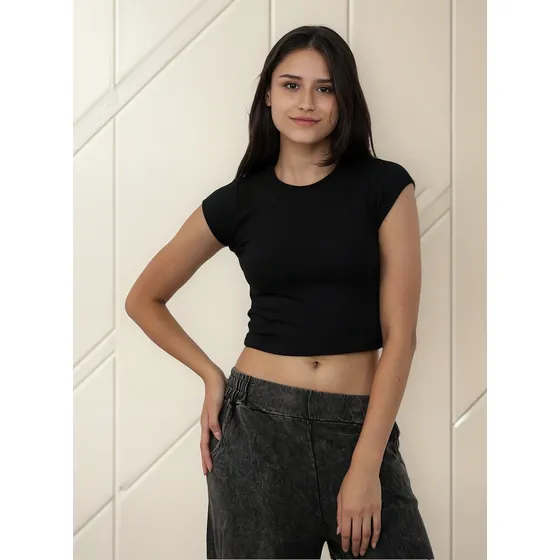 Top Onyx Remera Morley Lisa Corta Mujer