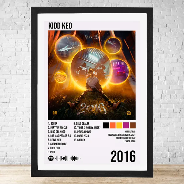 Cuadro Kidd Keo 2016 30x40 Con Vidrio Y Marco C864