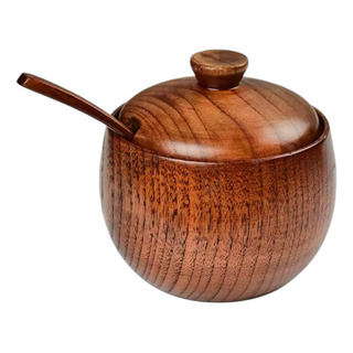 Vasija Recipiente Bote De Madera Para Azucar Cafe Especies Vasija Recipiente Bote De Madera Para Azucar Cafe Especies