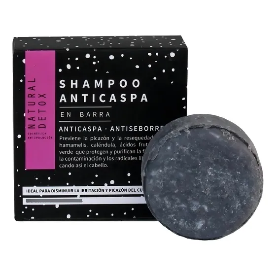 Natural Detox Shampoo Anticaspa Grasa Formato Barra 70 Gr