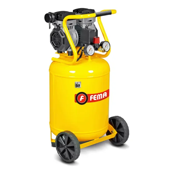 Compresor Vertical Libre De Aceite Silencioso Fema 1.3hp 50l