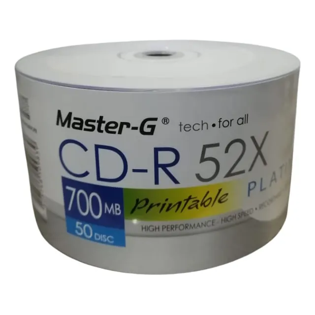 Cd Master-g Imprimible 700mb 80 Min Pack 50u