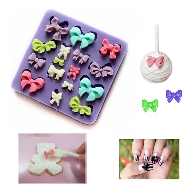 Molde De Silicón Lazos Fondant Masa Flexible