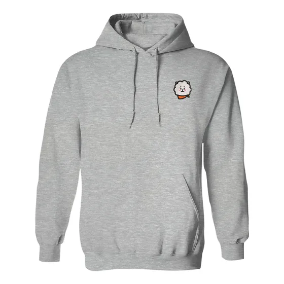 Sudadera Con Gorro Bordado Logo Rostro Kawai Bts Bt21 Rj Jin