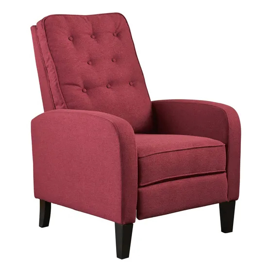 Reclinador Reclinable Tela Copetuda Rojo Oscuro Marron