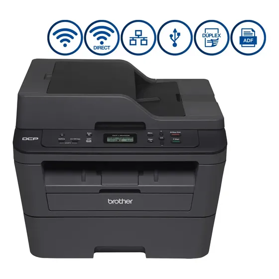 Impresora Multifuncional Láser Blanco y negro DCP-L2540DW con Impresión Dúplex, Wifi y red Ethernet