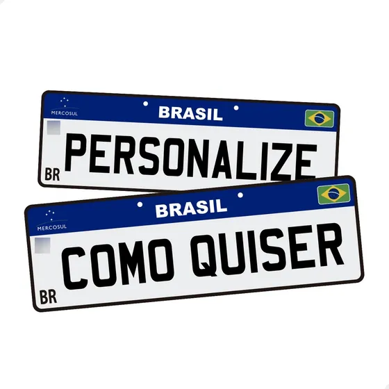 Placa Com Nome Personalizado De Menino Carro Mercosul
