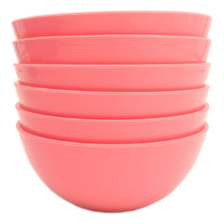 Platos Tazon Bowl Plastico Polipropileno Rosa 400ml 6pz Platos Tazon Bowl Plastico Polipropileno Rosa 400ml 6pz