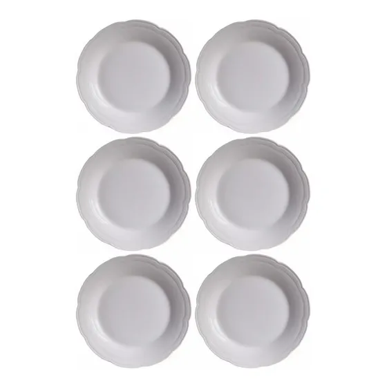 Plato Playo Porcelana Tsuji 27cm Línea Renacimiento 1800 X6 Blanco