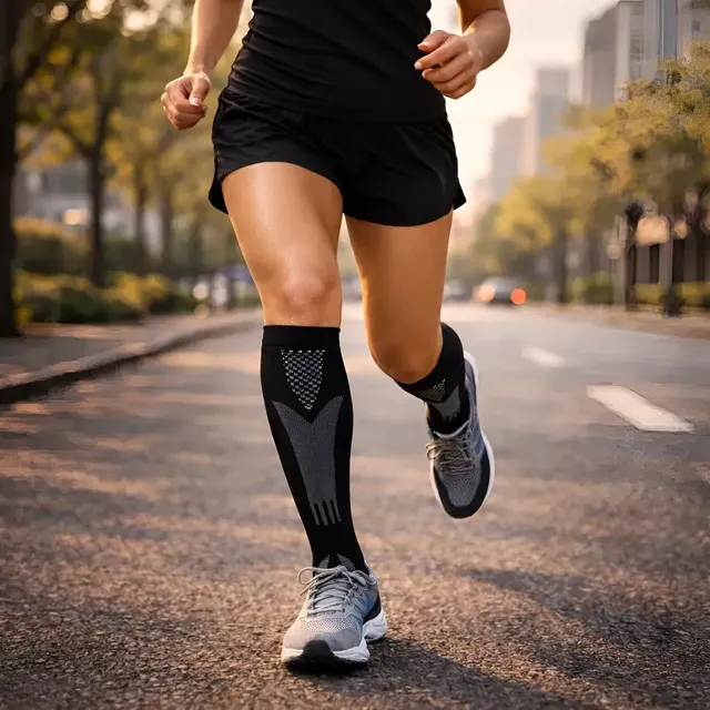 Meia De Compressão Elástica Anti Varizes Esportiva Corrida