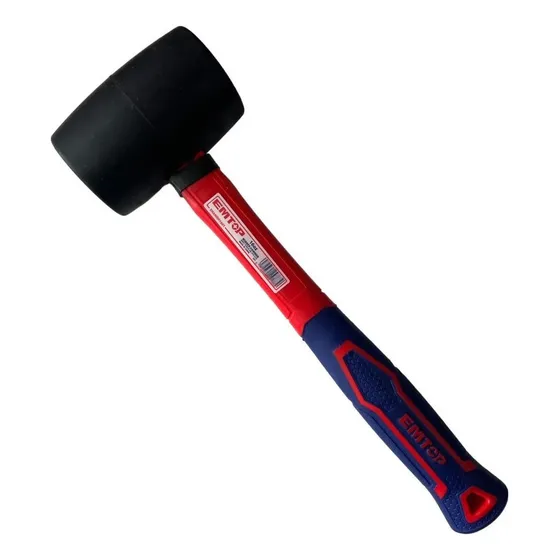Martillo Maza Goma Cabo De Fibra 500grs Emtop Industrial