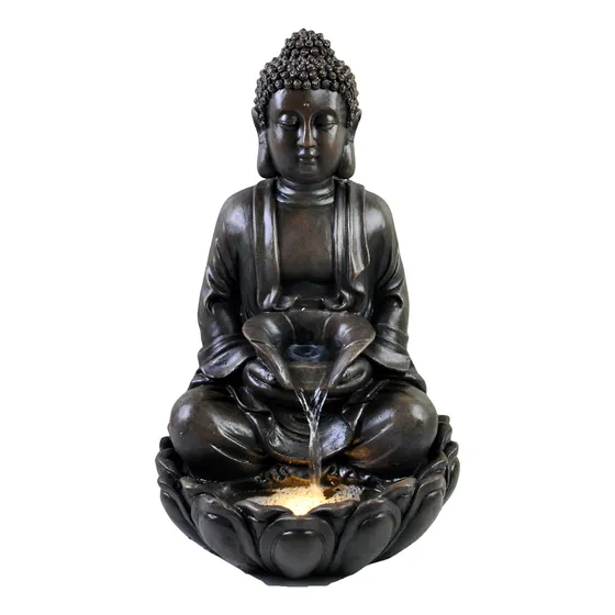 Fuente De Agua Buda Marrón Oscuro Grande - Qr!