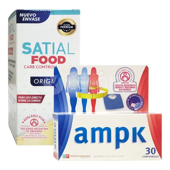 Combo Ampk 60 Comp + Satial Food Carb Controller Adelgazante