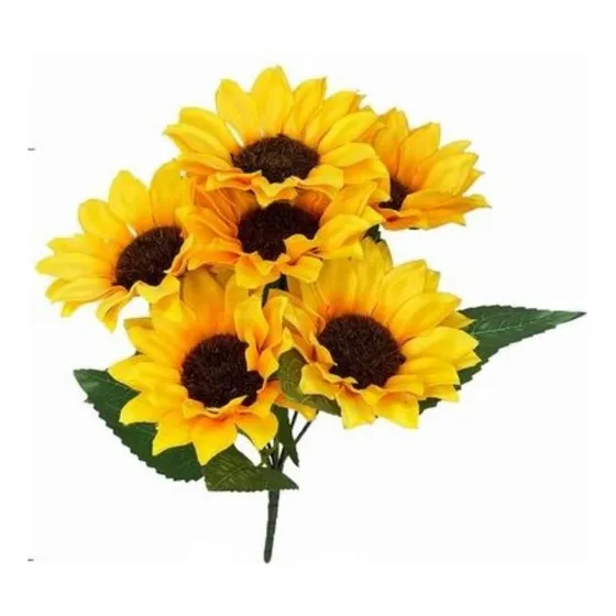 Lote 5 Ramos Girasol Artificial Mayoreo Florality Df157a