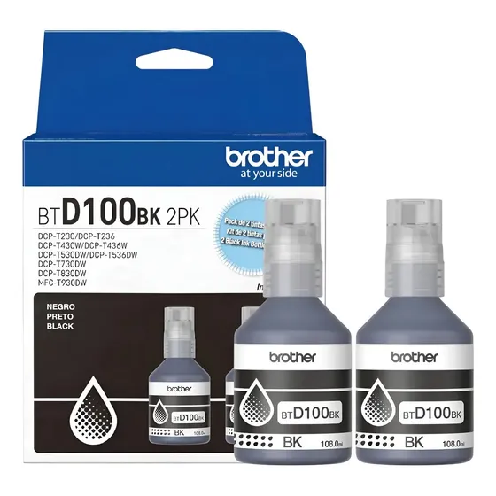 Pack Brother de Tintas Negras Btd100bk para DCP T730, T430 y T830