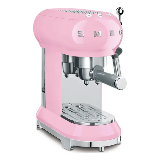  Cafetera Smeg Espresso Estilo Retro Rosado 