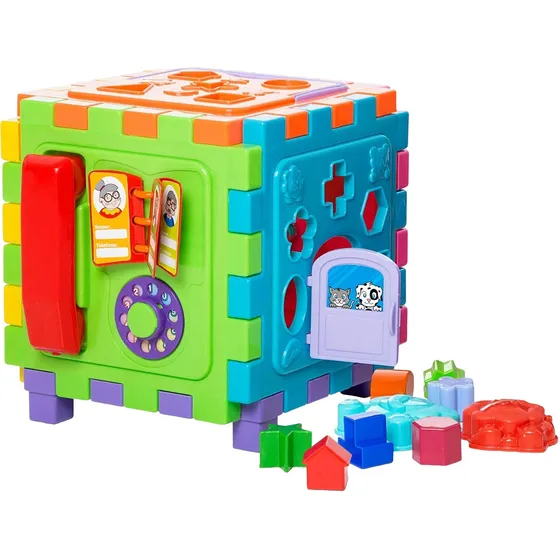 Brinquedo Educativo Cubo Mágico Grande Didático Infantil Encaixe 6 Faces Mercotoys