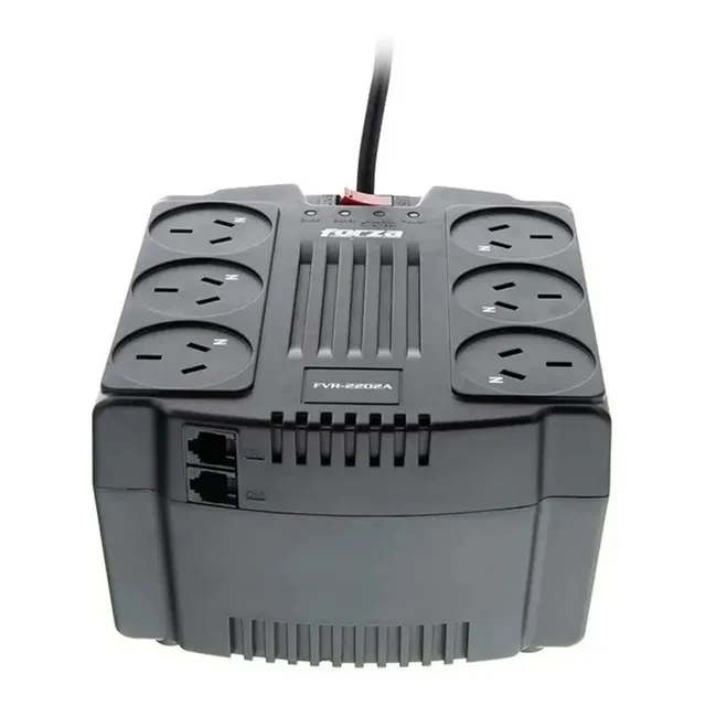 ESTABILIZADOR DE TENSIÓN FORZA FVR 2200VA SERIES FVR-2202A COLOR NEGRO