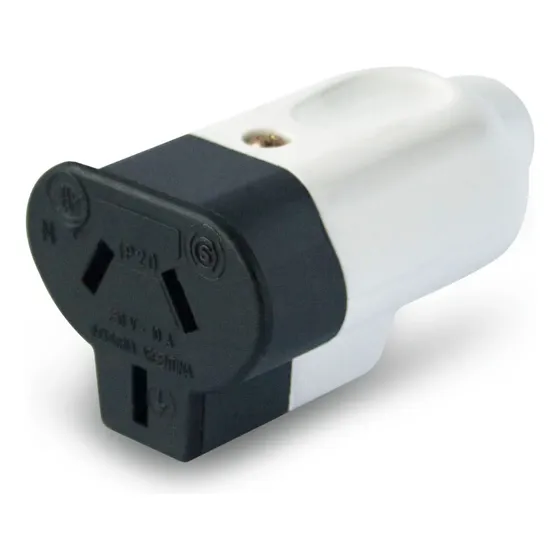 Pack X10u Ficha Axial Hembra Blanca / Negra Color Blanco