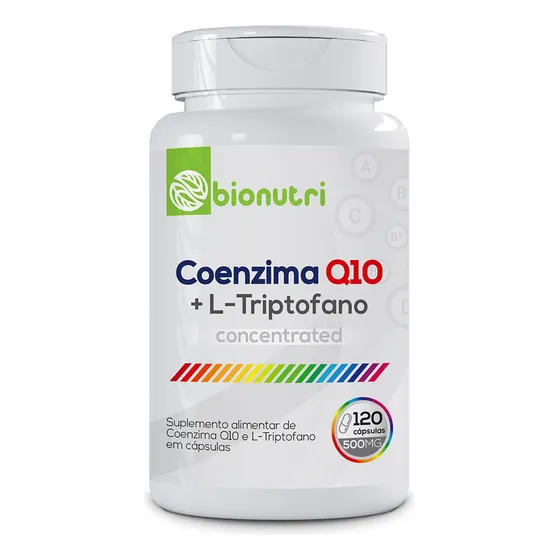 Coenzima Q10 + L Triptofano 120 Capsulas 500 Mg Antioxidante