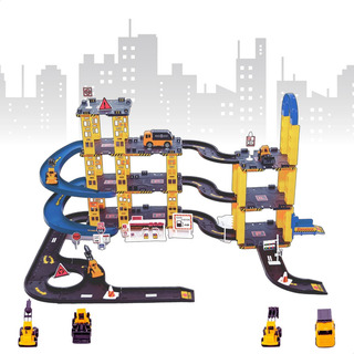 Pista De Carrinhos De Construção Brinquedo Infantil Corrida Pista De Carrinhos De Construção Brinquedo Infantil Corrida