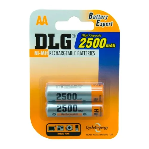 Pila Batería Recargable Aa 2500 Mah X2 Unidades
