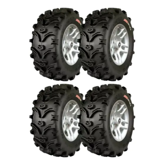 Jogo Pneu Quadriciclo Atv / Utv 24/8-12 + 24/10-11 Bear Claw