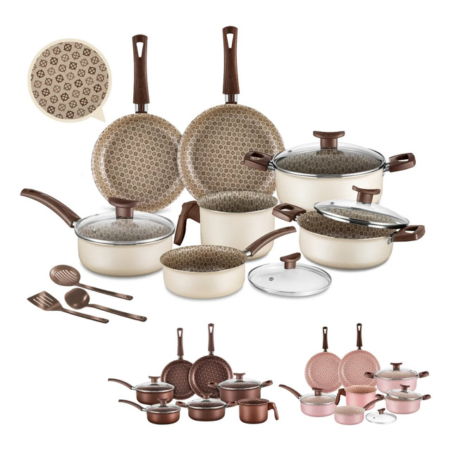 Jogo De Panelas Antiaderente 10 Peças Prime Alumínio Teflon