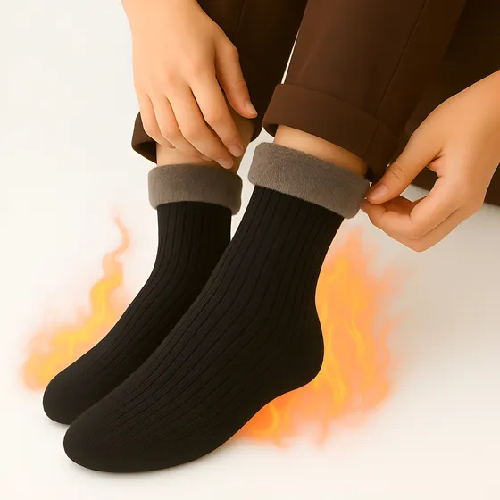 Kit 6 Meias Térmica Grossa Quente Inverno Frio Forrada Pelo