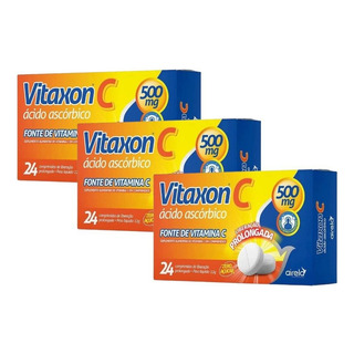 Kit Vitaxon C 500mg Com 3 Caixas De 24 Comprimidos Cada Kit Vitaxon C 500mg Com 3 Caixas De 24 Comprimidos Cada