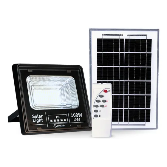 Refletor Solar 100w Led Ip66 Holofote 6500k Pública Externo