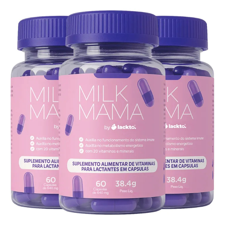 MultivitamĂnico Lactante 180 Cápsulas 20 Nutrientes Milkmama Sem Sabor MultivitamĂnico Lactante 180 Cápsulas 20 Nutrientes Milkmama Sem Sabor