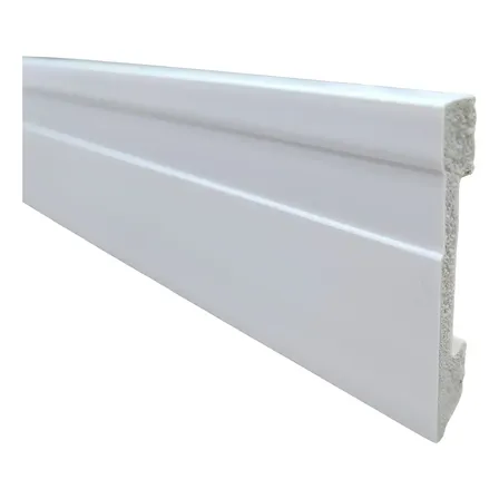 Rodapé 7cm Poliestireno Frisado Slim - Kit Com 8 Metros Branco