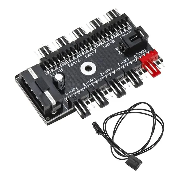 Hub Splitter 10 Ventiladores Fan 4 Pin Molex 12v Pwm Control