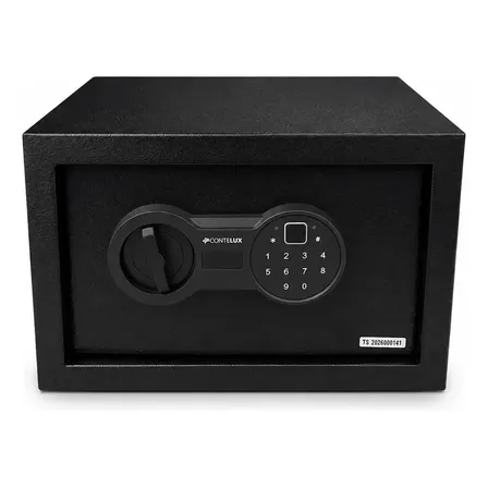 Cofre Eletrônico Biométrico 3 em 1, Biometria, Digital e Chave 31x20x20 Até 100 Digitas Contelux