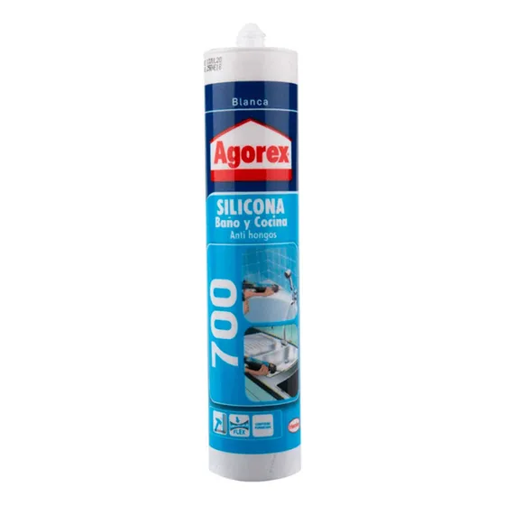 Silicona Sellante Profesional baño cocina Agorex 700 transparente