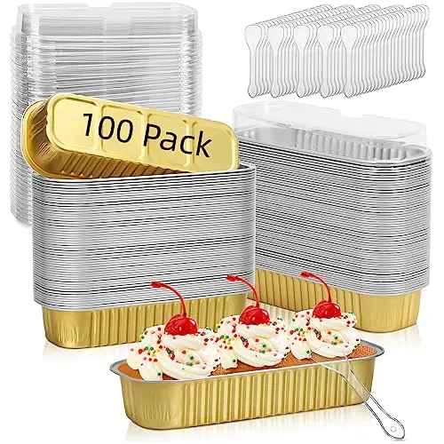 Ruckae 100 Pack Mini Loaf Pan Mini Panes De Horneado 48hgq