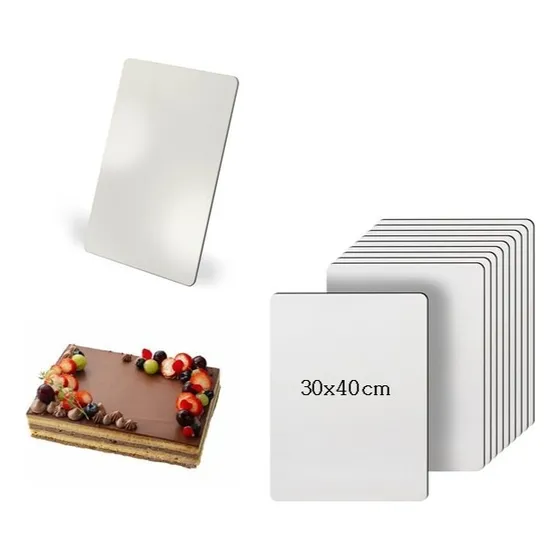 20 Cake Boards Mdf 3mm Cores Retangular 30x40cm Base P/ Bolo