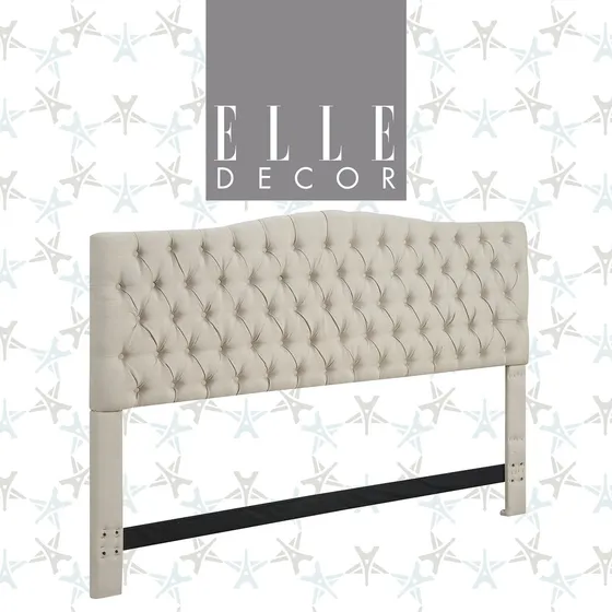 Elle Decor Cabecero Tamano Queen Con Nudos, Poliuretano, Bei